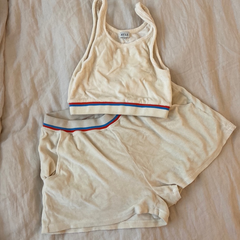 KULE terry cloth shorts & crop tank
